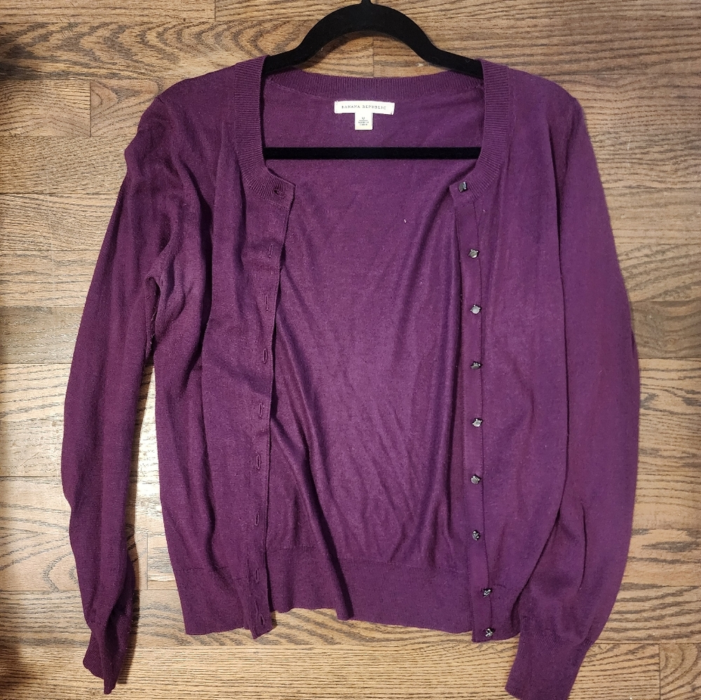 Banana Republic Purple Cardigan Sweater